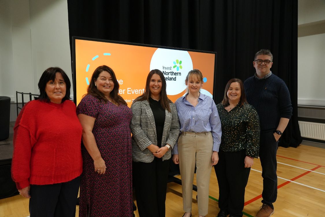 Fiona Mc Nally, DfC, Employer Services Branch; Joanne Mc Mullan, Head of Labour Market Solutions, Invest NI;  Katie Shearer, Invest NI; Jen Cleary, Invest NI; Catherine Shipman,  Head of Engagement & Development, SERC; Chris Mohan, Deputy Head of School, SERC